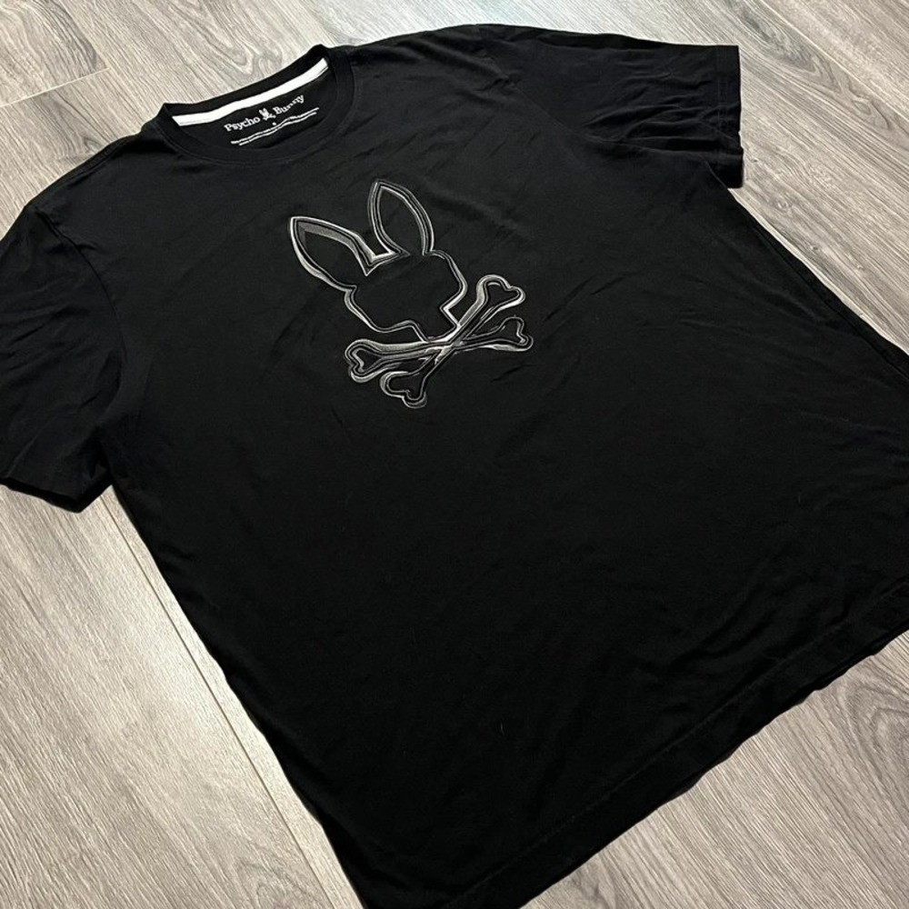 Psycho Bunny Black Tonal Large Logo Graphic T-Shirt Men's XXL Size 8